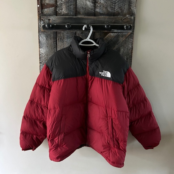 Men's Puffer North Face Full Zipper Jacket w/Hideaway Hood - Picture 1 of 6